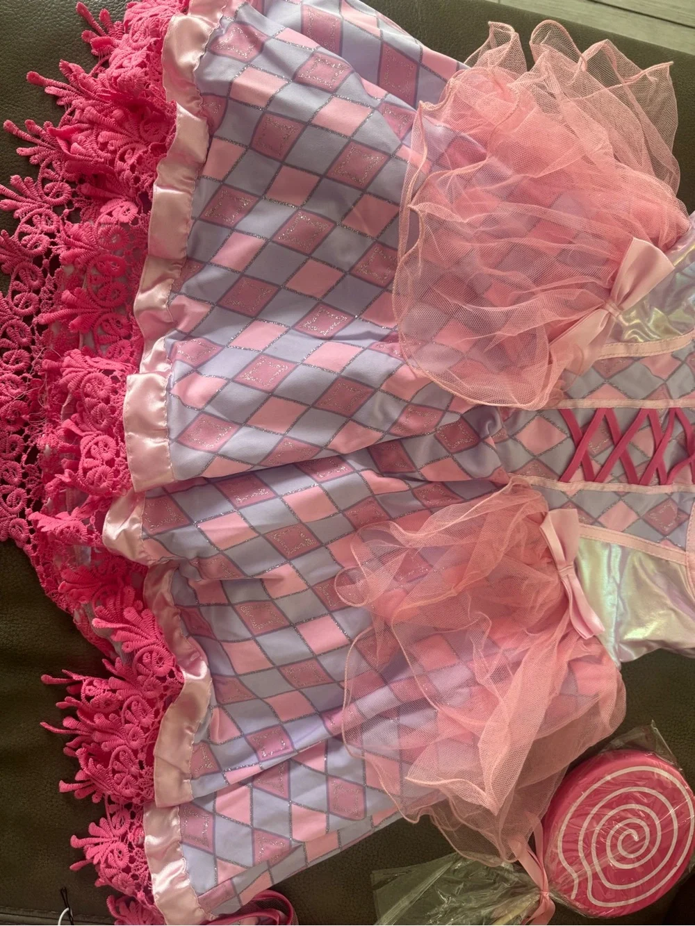 Spirit Cotton Candy Clown Costume - Pink - Picture 6 of 12